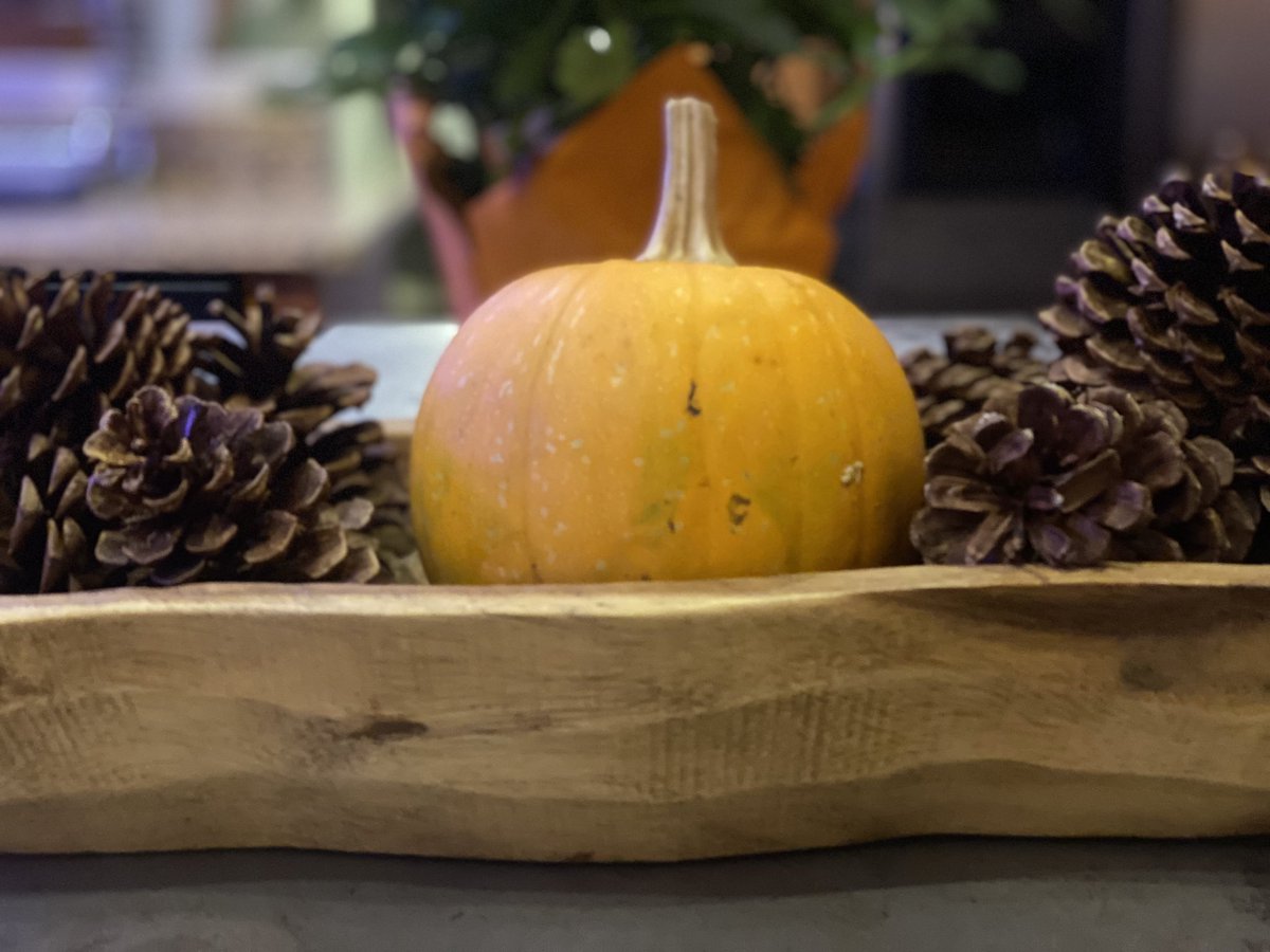 We are in full Coastal Grandma mode right now, wandering about with our favorite phrase “the parents are in town so we have a house full!” It’s busy busy but it it didn’t stop me making a #Fall centerpiece with my mother-in-law #InaGarten #pumpkin #Halloween