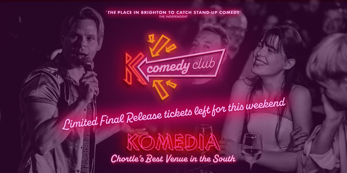 We have limited Final Release tickets left for Komedia Comedy Club this weekend, book now so you don't miss out! This weekend's line-up features the fabulous @robynHperkins, @themattrees, @SallyAnneComedy and @zoelyons headlining! Tickets 👉 bit.ly/komedia-comedy…