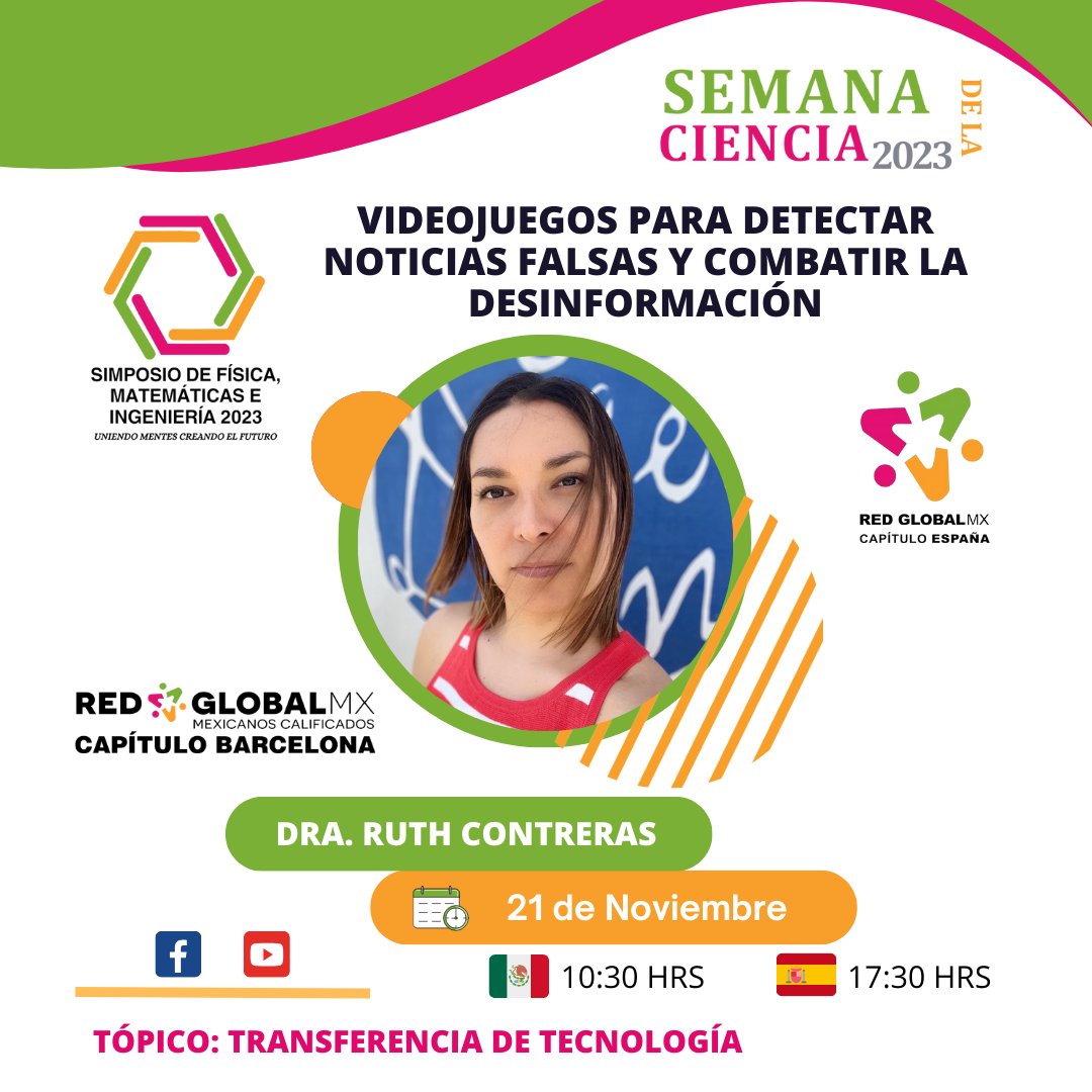 RedGlobalMxEsp's tweet image. ¡CONOCE A NUESTROS PONENTES!

 𝐼𝑛𝑠𝑐𝑟𝑖𝑝𝑐𝑖𝑜𝑛𝑒𝑠 👇
forms.gle/QQJcYWCgg6aTck…

Programa completo 👇
redglobalmx.es/simposio-fisic…

#𝐶𝑖𝑒𝑛𝑐𝑖𝑎𝑝𝑎𝑟𝑎𝑒𝑙𝑓𝑢𝑡𝑢𝑟𝑜 #𝑅𝐺𝑀𝑋𝐸𝑆𝑃 #𝑆𝐹𝑀𝐼2023𝑅𝐺𝑀𝑋 #𝑡𝑎𝑙𝑒𝑛𝑡𝑜𝑚𝑥 #𝐶𝑇𝐼𝑦𝐴