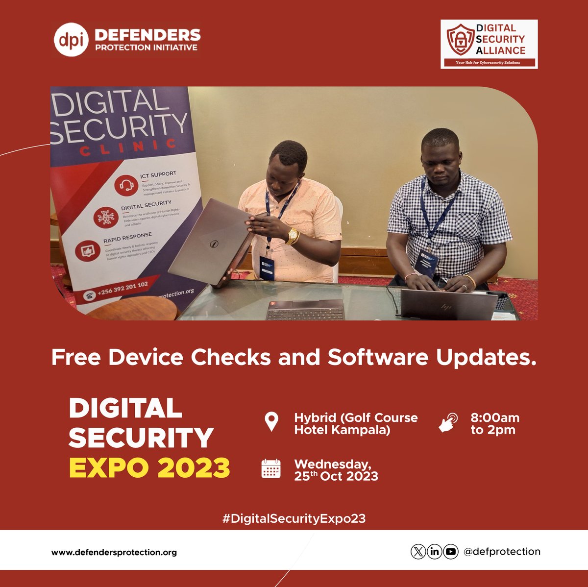 Our Digital Security Clinic will be on-site at #DigitalSecurityExpo23. Experts from @DigiSecAlliance are ready to address your security concerns and provide free device checks, fixes, antivirus, genuine software, tips, and quick training.