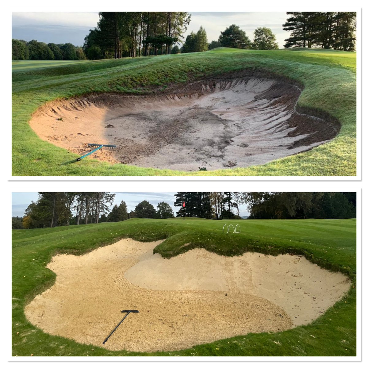 After a weekend of extreme rainfall, it is great to look back on the work that has been carried out and how much time and effort is now being saved in bunker maintenance👏🏼 @MJAbbottLtd @golfarchitects