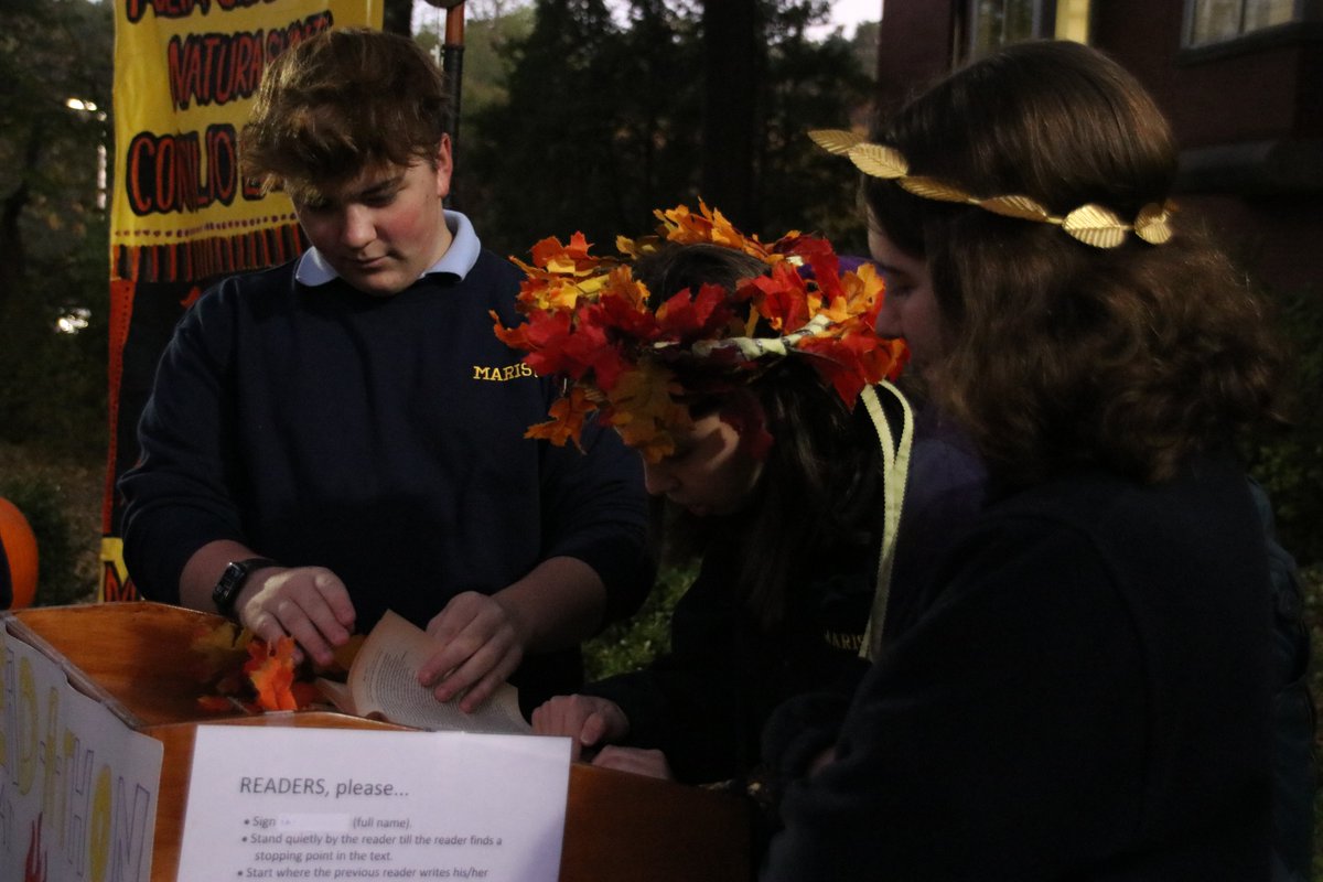 Students <a href="/maristschool/">Marist School</a> were out before sunrise today for the JCL Readathon. Join them or make a donation on the Nest to support students who want to take the Pegasus Mythology Exam. <a href="/maristfam/">Marist Fam</a>