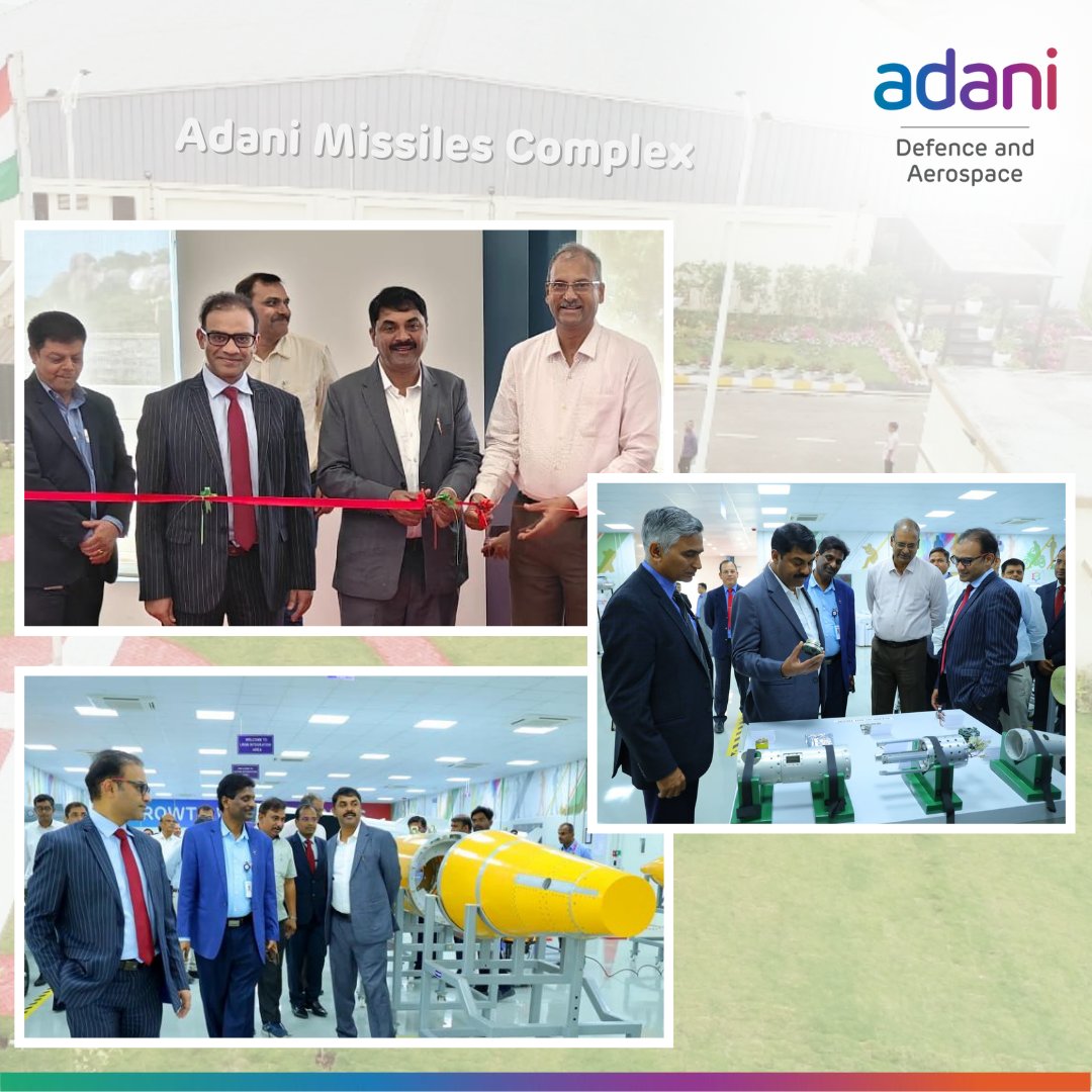 AdaniDefence's tweet photo. 🚀 Honoured to host Dr. G Satheesh Reddy, a Distinguished Scientist & a true Visionary in the Indian defence industry, Dr U. Raja Babu DG, MSS & Dr Chandrika Kaushik DG, PC & SI for their visit to Adani Missiles Manufacturing facility at Hyderabad.
#Atmanirbharta #DRDO #Missiles https://t.co/oxS8B3CJT4