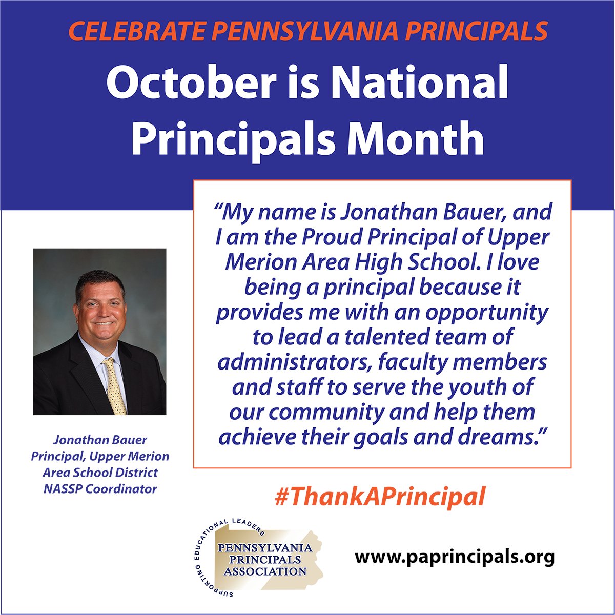 School principals are the bedrock of our education system, shaping the path of our students’ academic journeys. National Principals Month is a time to honor these dedicated leaders. #ThankAPrincipal #PAPRINCIPALS @NAESP @NASSP @JBauerUM @UpperMerionSD
