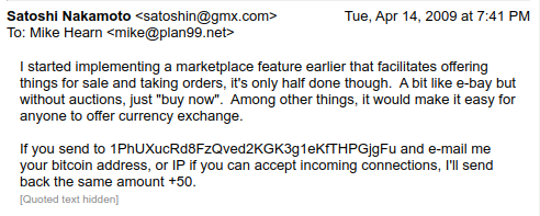lopp's tweet photo. Fun fact: the first person to run the "send me bitcoin and I'll send you even more back" playbook was Satoshi Nakamoto.

Though Satoshi was honest and, true to their word, sent back an extra 50 BTC! https://t.co/GBs9Hc5sn4