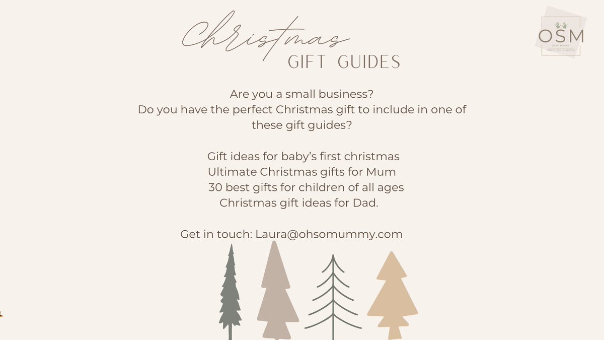 CHRISTMAS GIFT GUIDE

Do you want your products featured?

📧laura@ohsomummy.com
💻ohsomummy.com
#prrequest #JournoRequest #ChristmasGiftGuide #gifts