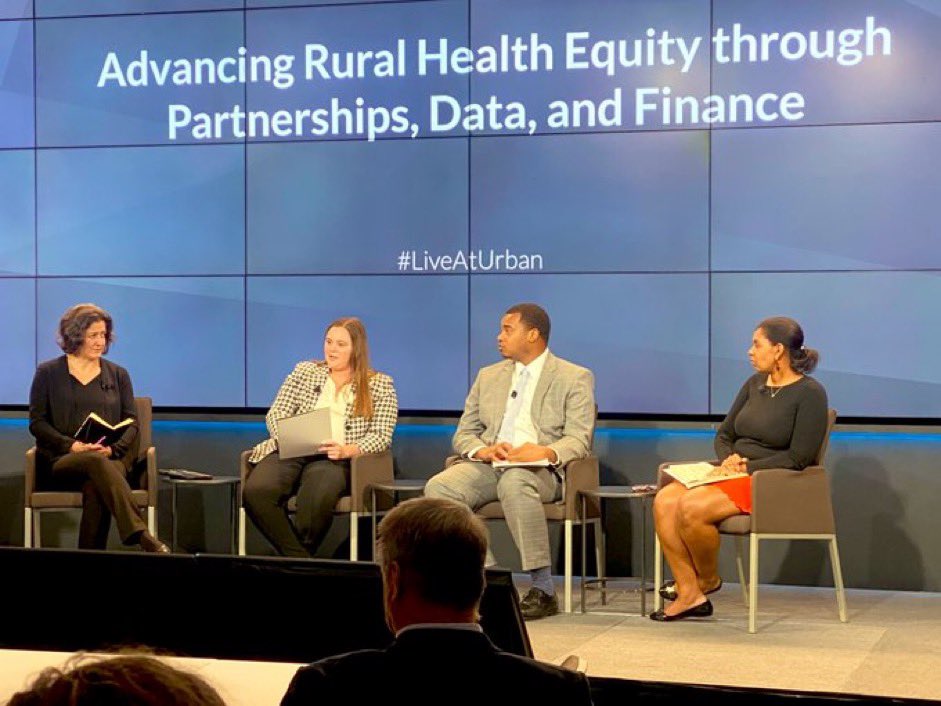 @urbaninstitute thanks for having me and friends at @PfRTorg, @RWJF & @AspenInstitute to have this important conversation about rural health equity.