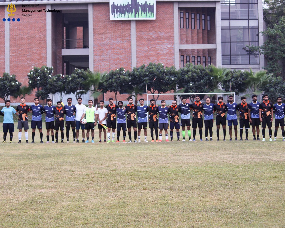 IMT_Nagpur's tweet photo. #IMTN recently hosted an invigorating inter-institute football showdown with IIM Nagpur, where 15 skilled players ignited the pitch. #IMTN won 4-3. It was a great display of sportsmanship and unity. More to come! #IMTNagpur 
#IIMNagpur #FootballFaceoff #UnityIn https://t.co/21ckmJNxqV