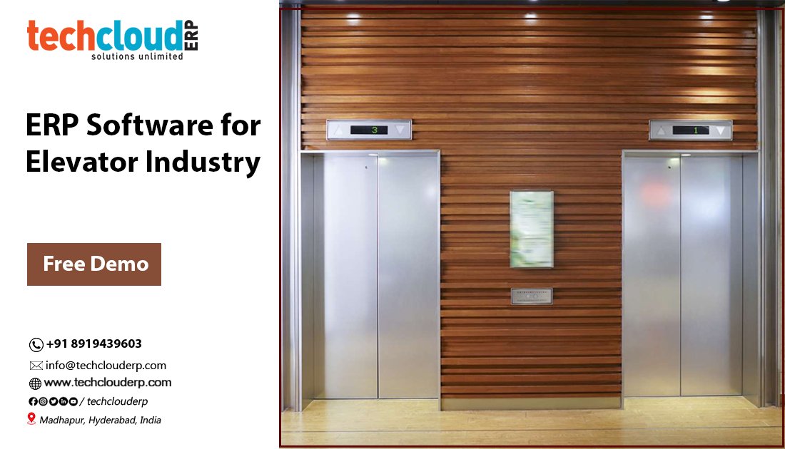 TechCloudERP's tweet image. #CloudERPSoftware is the best for the #Elevator Industry in India. Our ERP software is one of the best solutions to bring all processes on a single platform &amp;amp; streamline operations in the #Elevator industry.