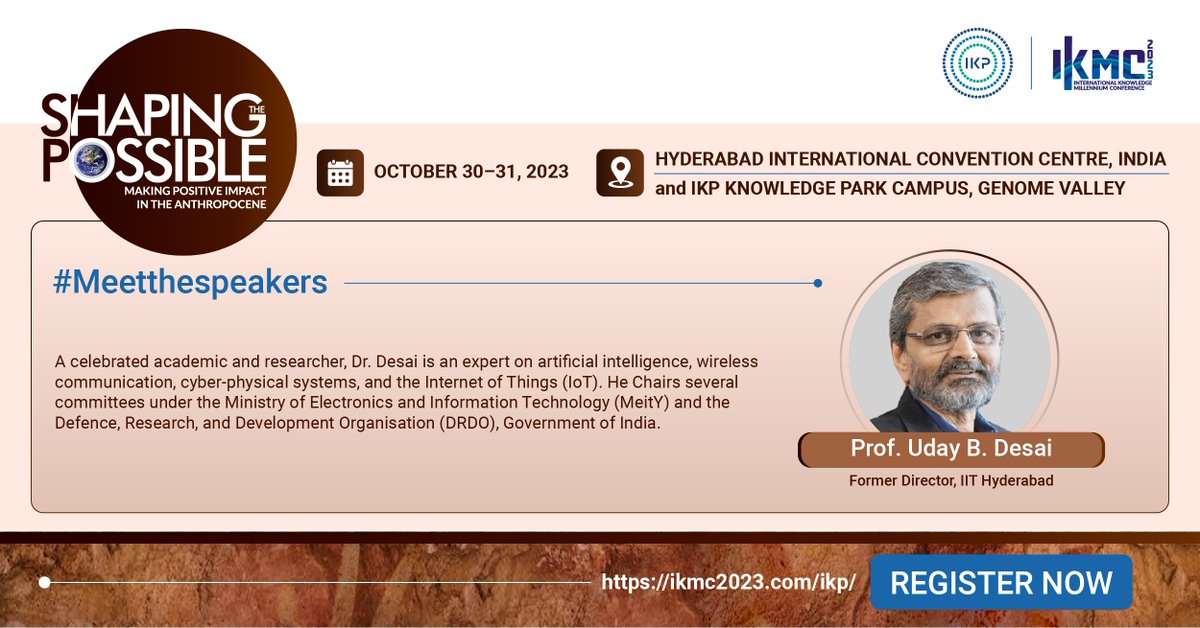 We're honoured to have Prof. Uday B. Desai inaugurate the #StartUp Exhibition at #IKMC2023! With his remarkable academic and professional career, he is a true luminary in the world of technology and innovation.

To attend, register at: ikmc2023.com