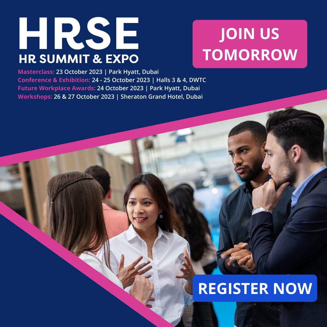 🌟Get ready, because HR Summit & Expo 2023 starts tomorrow! Join us as we embark on a journey of innovation, inspiration, and HR excellence. 
Register now: bitly.ws/Y8ir
#HRSE2023  #HRSEDXB #hr #thehrobserver #dubai #uae #gcc