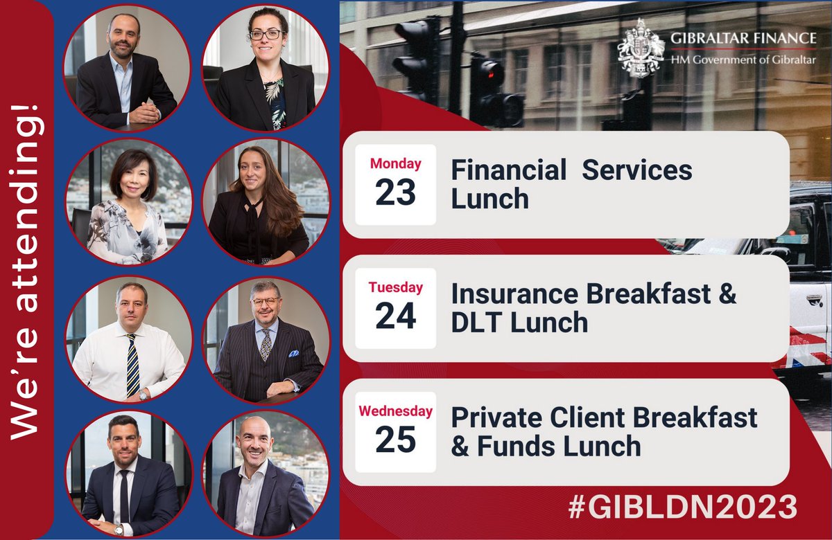 Our lawyers are in London this week for the annual @GibraltarFinance #financialservices events. 1000+ industry figures will attend the 3-day series, showcasing Gibraltar as a preferred jurisdiction for financial services.  #FinancialServices #GIBLDN2023 gibraltarlaw.com/insights/post/…