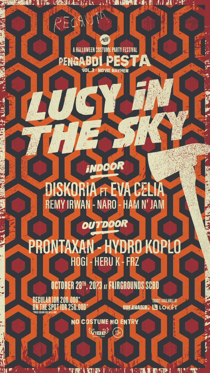 newlive_ent's tweet photo. 🎃 @newlive_ent proudly presents #pengabdipesta Vol. 3: Movie Mayhem, the ultimate Halloween party of 2023!💀

📅 Date: October 28th, 2023
📍 Venue: Lucy in the sky jakarta, Zoo, Lime Lightbar, Mr. Bitsy

Get your tickets here: https://t.co/c5faVhwXnc https://t.co/JZ45A6HAvm