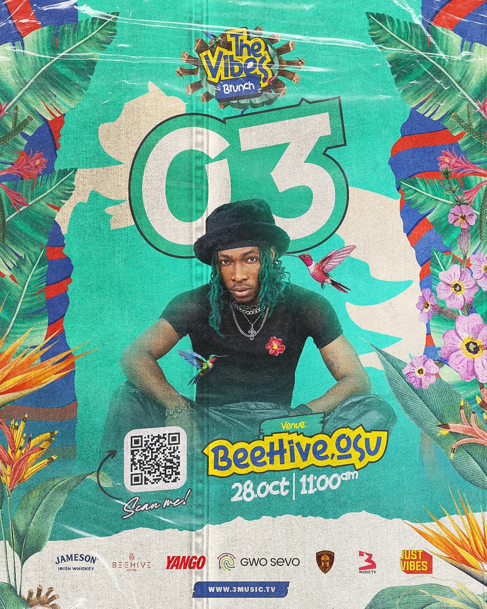 3musicnetworks's tweet photo. The excitement is building! Just 3 days to go until #TheVibesBrunch at @beehiveaccra on October 28th. Get ready to vibe and sip on lit cocktails! 🕺🍹

#3MusicTV 

Supported by:

@BeehiveAccra
@JamesonGhana
@YangoGhana
@gwosevo_
@AsuavoS
LC WAKIKI https://t.co/NJ4XlZPDVG