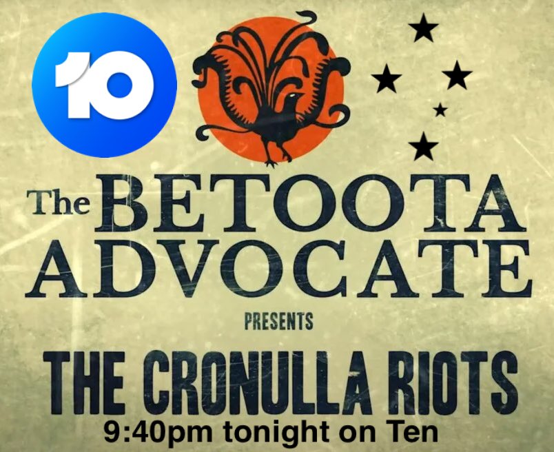 TONIGHT AT 9:40pm on TEN, The Betoota Advocate retells the story of The Cronulla Riots. Tune to watch as Australia’s oldest newspaper as they sit down with locals and people who were there on ground during that scorching summer’s day. An unmissable television event.