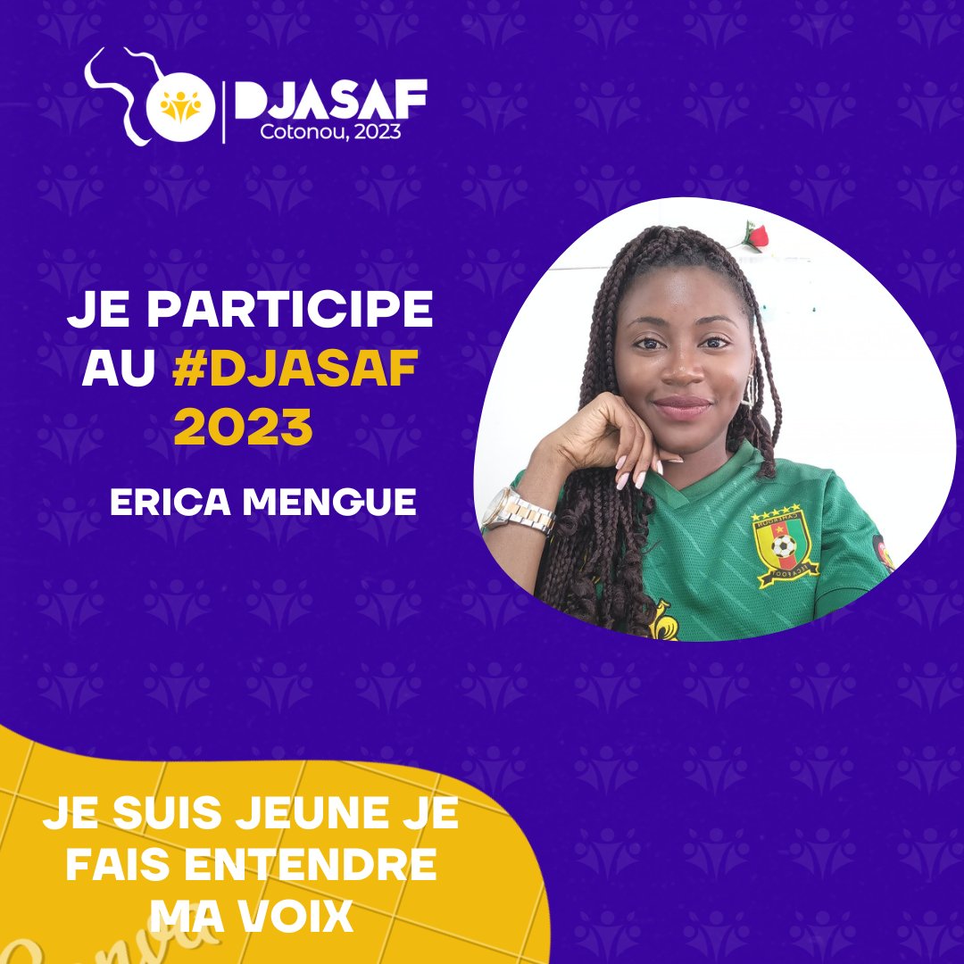 Erica_EMe's tweet photo. Je crois au #pouvoir des jeunes pour apporter un changement significatif en matière de droits et accès des jeunes à des services de santé sexuelle et reproductive de qualité. Rejoignez-moi ainsi que d'autres 
jeunes d'Afrique Francophone au 
#DJASAF2023 #DialogueJeuneAS https://t.co/vJ5EvRARUh