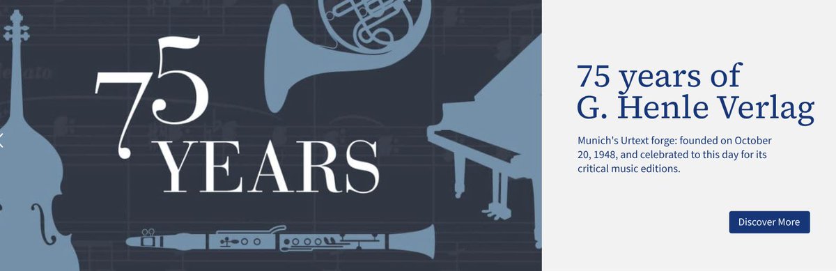 Stretta_Music's tweet photo. Happy Birthday – 75 years of G. Henle Verlag! 🎉
Munich's Urtext forge: founded in october 1948, and celebrated to this day for its critical music editions 🎶 
https://t.co/inwKJRX8lv
#Henle #75yearsofhenle #sheetmusic #Urtext #Criticaledition https://t.co/Vumj7TYTnx