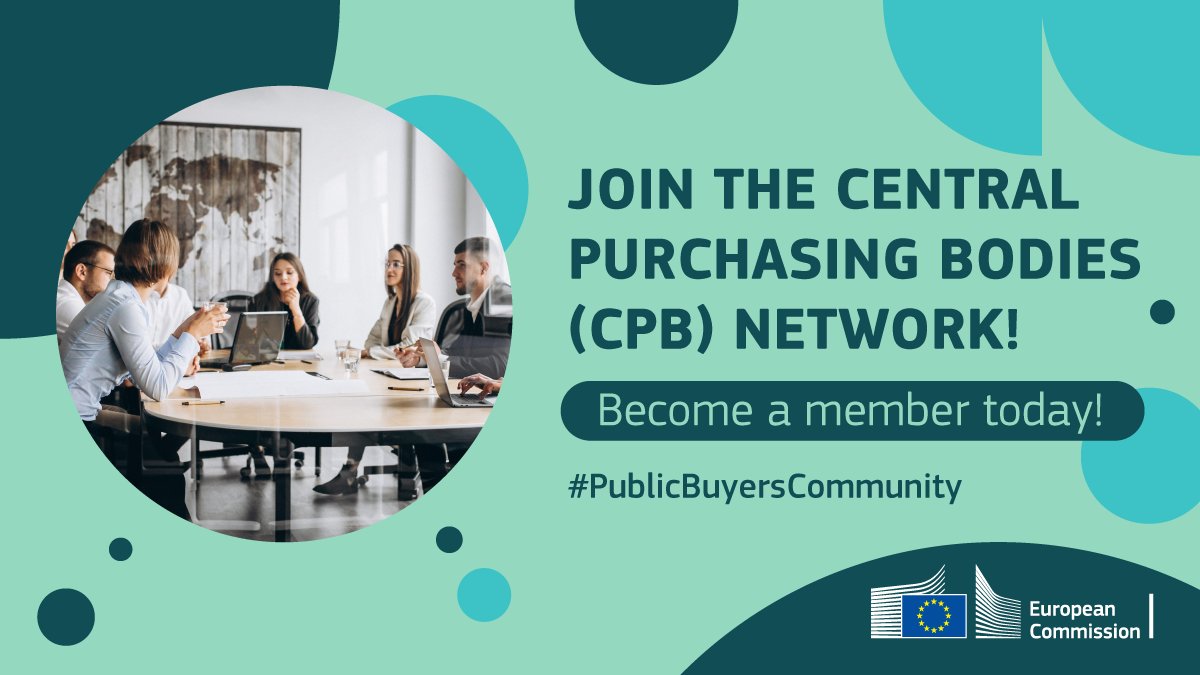 🤝Calling all CPBs! Looking to share insights & best practices to tackle procurement challenges?

🌍Join the CPB Network, a community of 21 Central Purchasing Bodies from 20 🇪🇺 nations.

Let’s improve EU public procurement together👉europa.eu/!yvTRxB

#PublicBuyersCommunity
