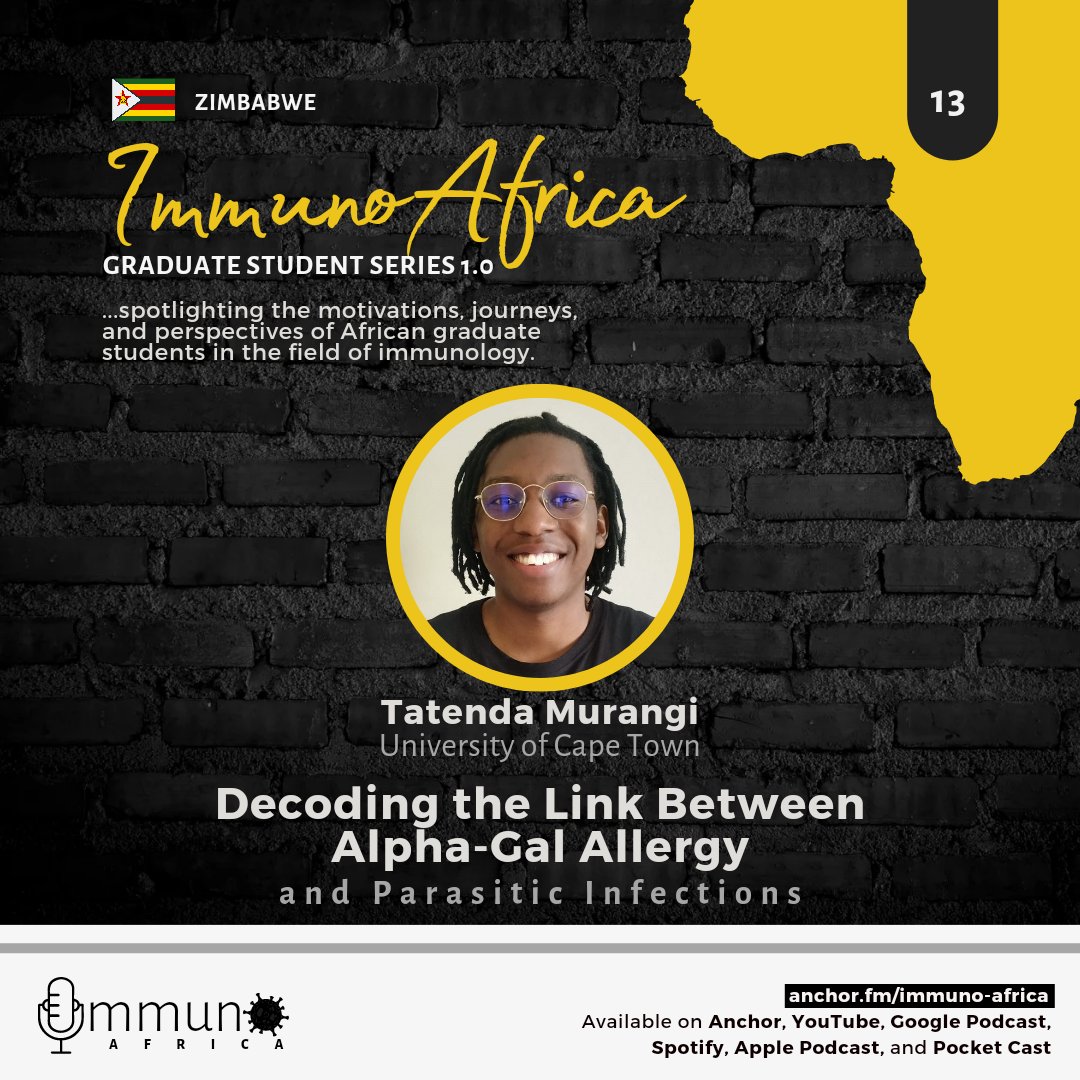 immunoafrica_'s tweet photo. The FOURTH episode on our 6-episode #GraduateStudentSeries 1.0 is up.

Guest: Tatenda Murangi, @researchnomad_

🎧Listen here
Google Podcast: https://t.co/d80AWfHiB4
Apple Podcast: https://t.co/T50rLDUi8r
Spotify: https://t.co/TpugIjVkP6
Anchor: https://t.co/rF0t0TRwKn https://t.co/lMY5XMWqb1