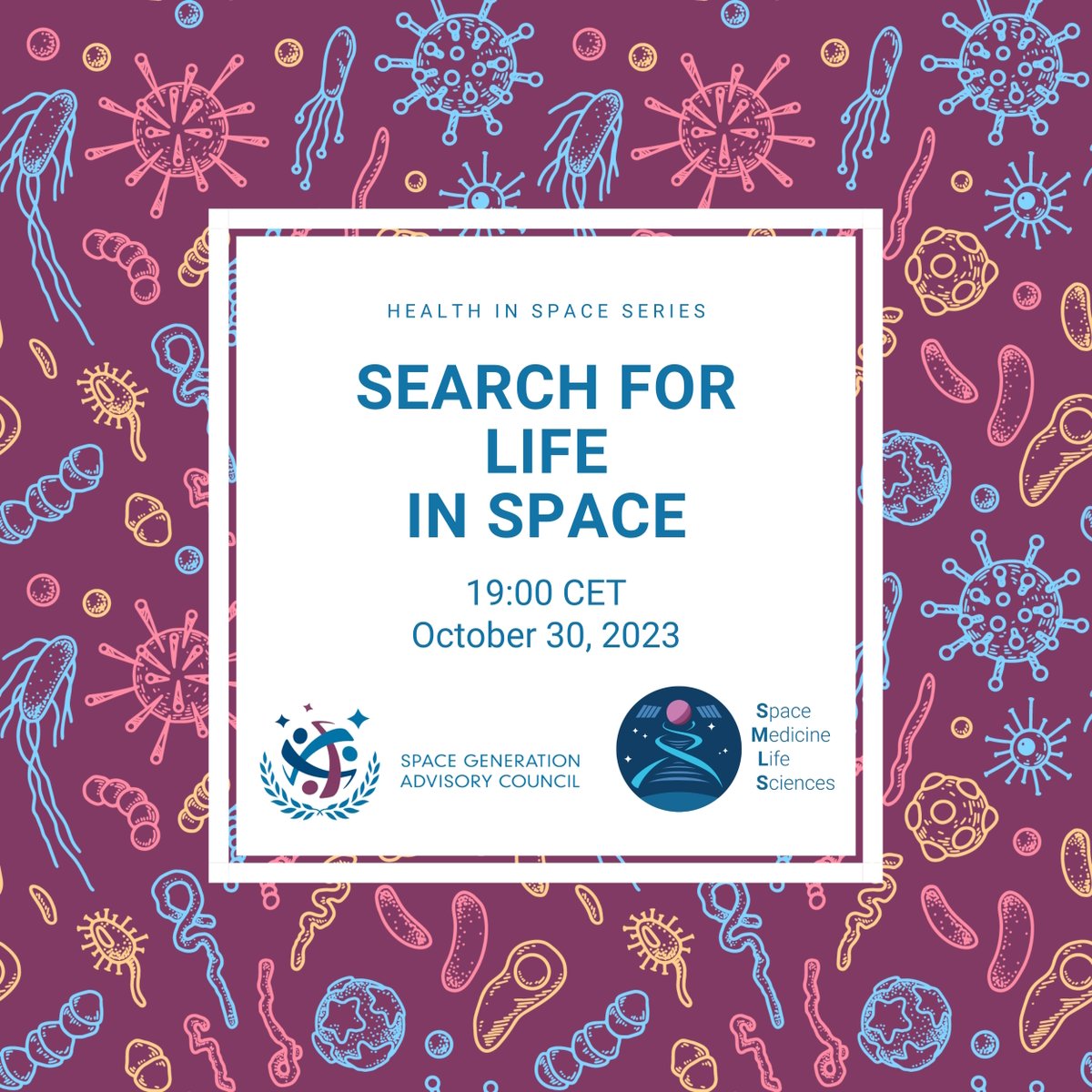 SGAC's tweet photo. ⏰ Tune in Monday, October 30, 2023, at 7pm CET for a new episode of the Health in Space webinar series.

https://t.co/VObVKVRo0c

#astrobiology #searchforlife #space #exploration #HealthInSpace #webinar https://t.co/uHR8fgifje