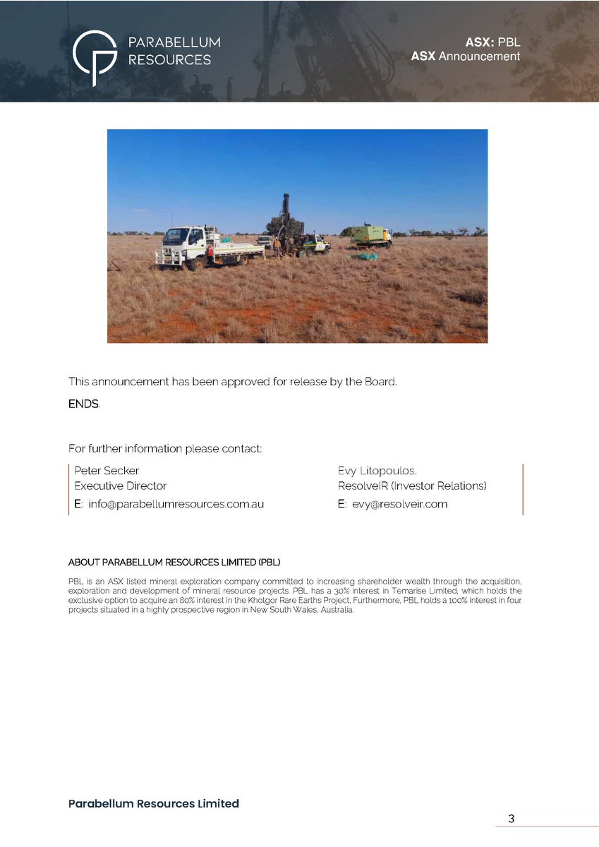 ParabellumRes's tweet photo. Parabellum Resources Limited (ASX: $PBL) has provided an update regarding its NSW #Copper-
#Gold Projects

Download the announcement here:
https://t.co/4Pr1sUOuVJ https://t.co/pSiDLoRqx8