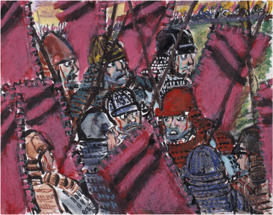 DannyDrinksWine's tweet photo. Akira Kurosawa's Hand-painted Storyboards for 'Ran' (1985). https://t.co/4uzu6fA7Wf