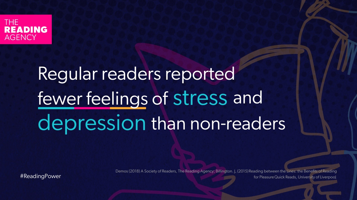 readingagency's tweet photo. In 2022, 8.7 million adults in the UK experienced symptoms of depression.

Reading not only boosts literacy skills but also cultivates empathy and understanding.

Donate today and join us in our mission to spread the joy of reading ✨ https://t.co/oJJ3adLgOU
#ReadingPower https://t.co/s0JjjdMB74