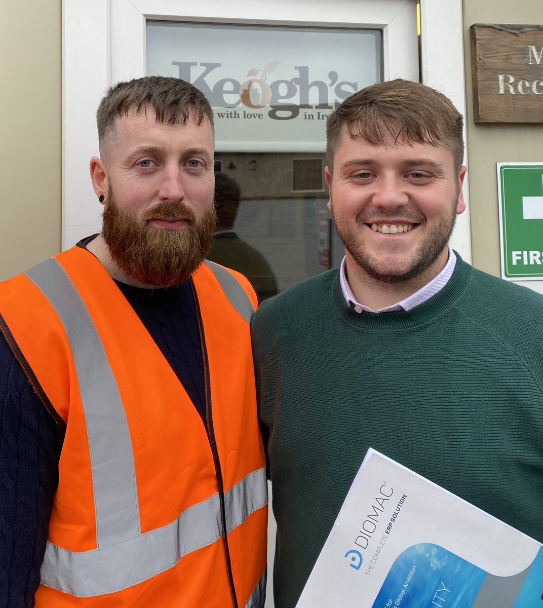 Supporting hard-working, ambitious family businesses like <a href="/Keoghsfarm/">Keoghsfarm</a> with our purpose-built #ERP is at the heart of our business. It was great to visit Keogh's Crisps last month and connect with colleagues, like Jack Ryan of Keogh’s and Conor Hayes of DIOMAC pictured here.#IYKYK