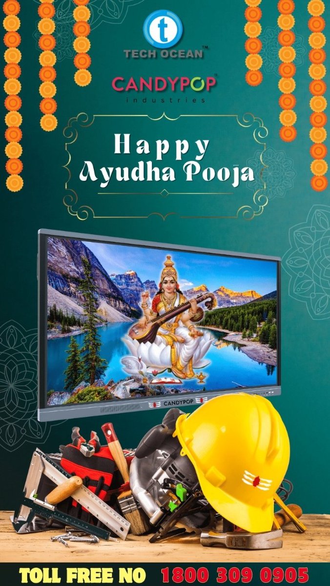 CandypopPanel's tweet image. On the occasion of Ayudha Pooja, may you connect with the divine power and walk up the ladder of success and happiness in life. Happy Ayudha Pooja

#techocean #candypop #educations #interactivepanel #interactiveboard #writingboards #smartclassrooms