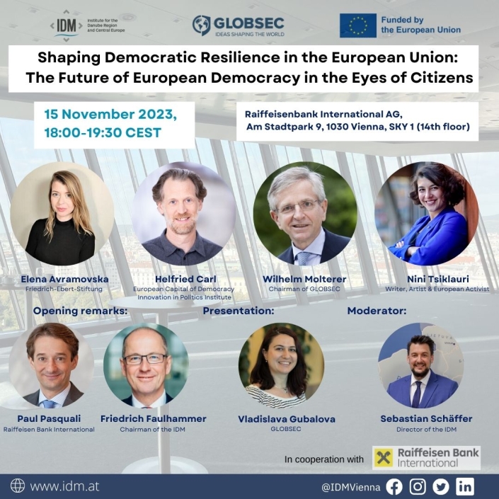 Join us on 15 November for a presentation of the #EUact2 report “Young Minds, Democratic Horizons” by Vladislava Gubalova and a discussion with Elena Avramovska, <a href="/HelfriedCarl/">Helfried Carl</a>, Wilhelm Molterer and <a href="/ninitsiklauri/">Nini Maurer-Tsiklauri 🇬🇪🇺🇦🇪🇺</a>. Moderation: <a href="/sschaefferIDM/">Sebastian Schäffer</a>.

2/3