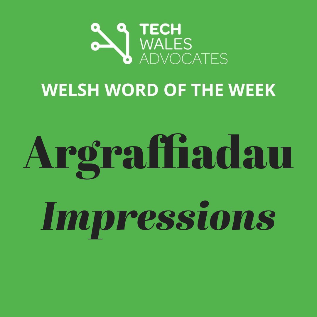 This weeks #WelshWord in Impressions. Across data, we look at the impressions our work makes.