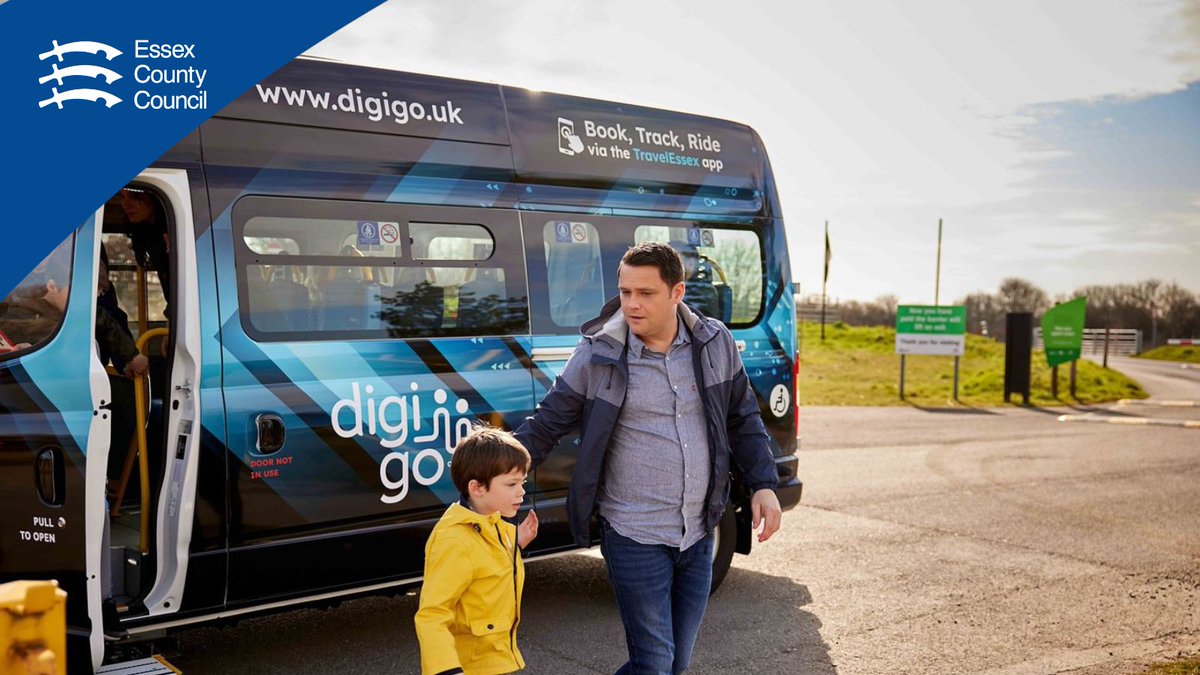 Essex_CC's tweet photo. Explore Essex the easy way with DigiGo! 📱 

Book your ride via the TravelEssex app 📍 
Track  it in real-time 🗺️
Ride in comfort! 🚐

Start your hassle-free journey today by visiting: https://t.co/RmeYaPf8O0

 #DigiGo #EasyTravel https://t.co/NZlGBJQlEE