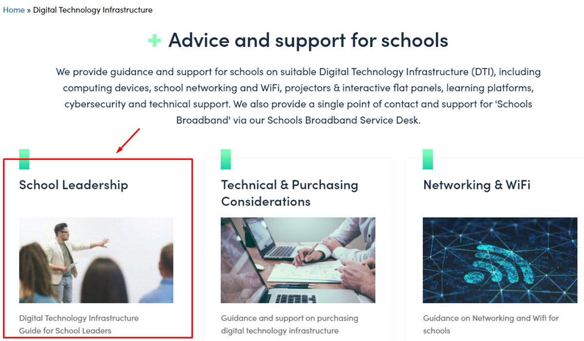 We've developed a Digital Technology Infrastructure (DTI) Guide which is written specifically for school leadership, including principals, deputy principals, the digital learning team and the ICT coordinating teacher. Check it out at: pdsttechnologyineducation.ie/technology-inf…
