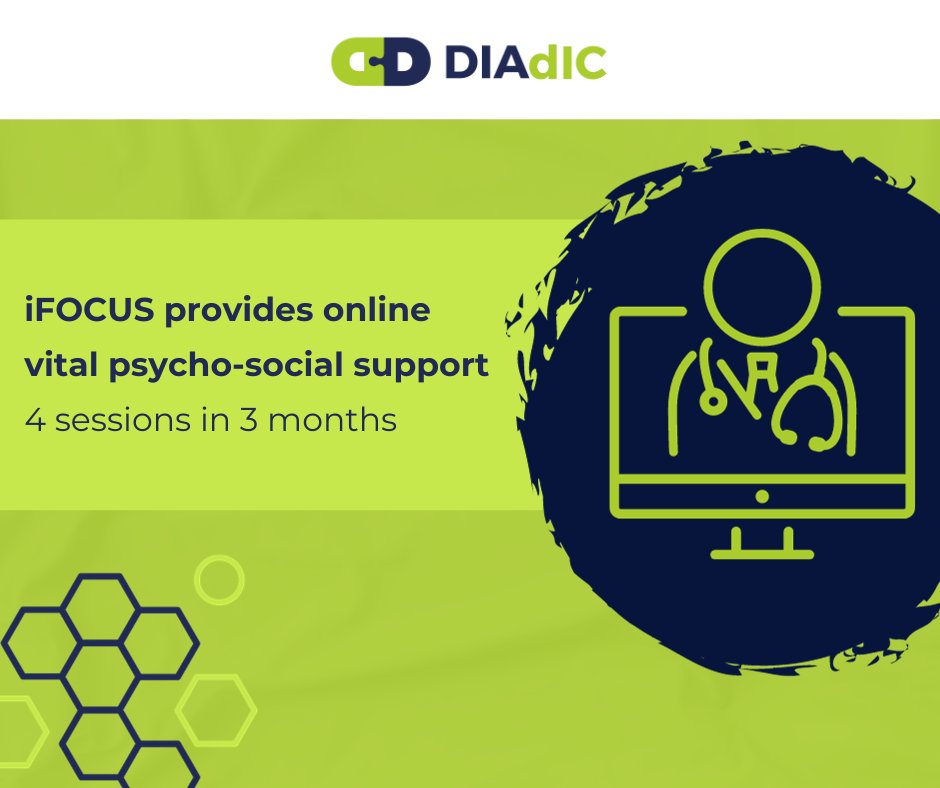 🌐 Did you know? #DIAdIC's strategy, #iFOCUS, is transforming cancer care by providing vital psycho-social support remotely. It's cost-efficient and accessible. 🖥️🤝 
Join us in revolutionising cancer care! 🚀
🔗 More Info: diadic.eu/project/ 💚 #CancerSupport #EUProject