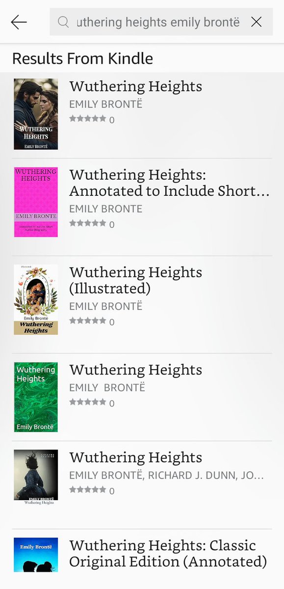 I had checked #WutheringHeights novel on #Kindle ,and then I'm shocked 😮😯😳😱😱😱 There are lots of Wuthering Heights novels on #Kindle ,now multiple
On #GooglePlayBooks has only one #WutheringHeights novel available.

Q: Which I have to read first guys. Please tell me...🙏🏻🙏🏻🙏🏻
