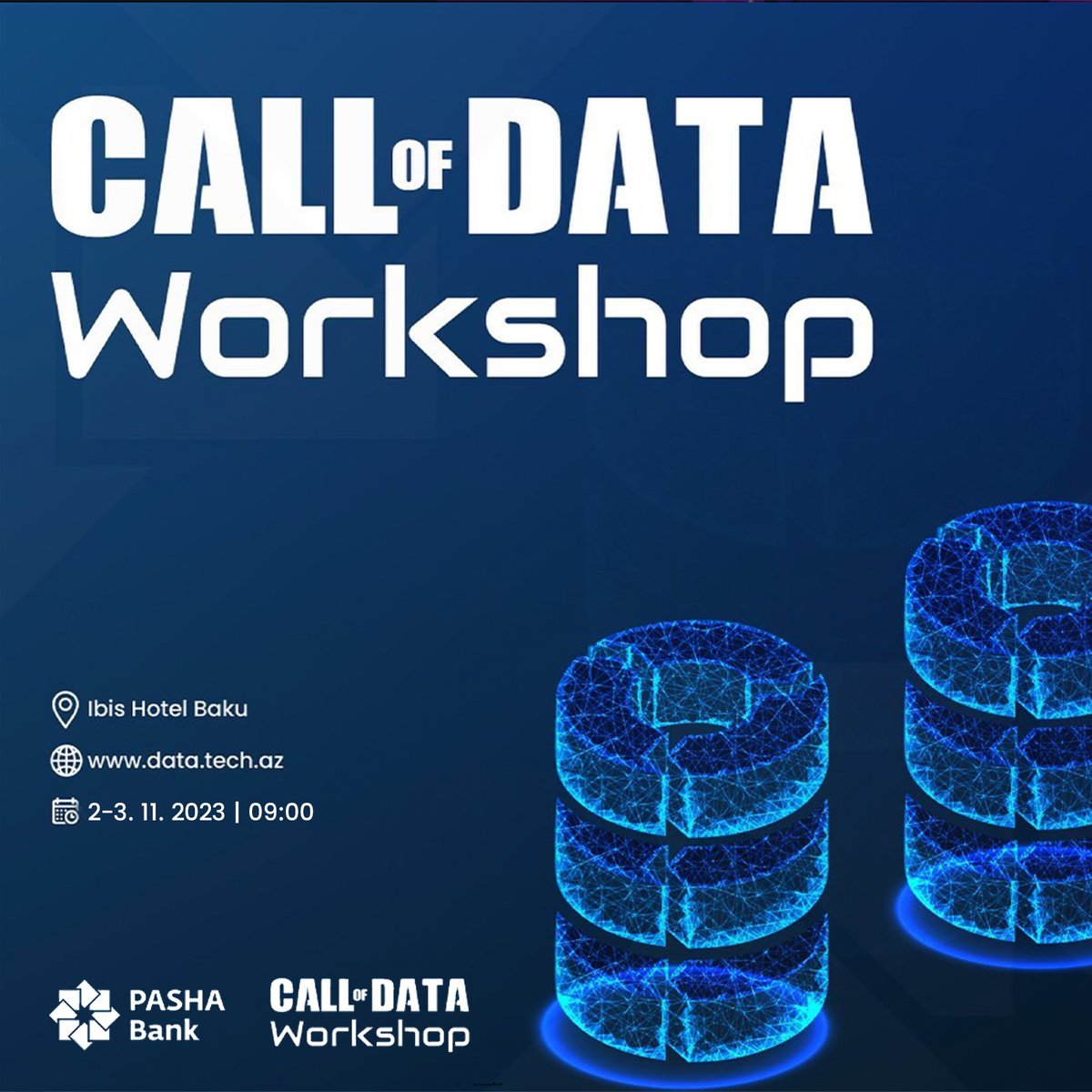 sup_vc's tweet image. “PAŞA Bank”-ın “Call of Data Workshop” tədbiri keçiriləcək! 
Qeydiyyat linki: shorturl.at/aEHLU
Ünvan: Ibis Hotel Baku
Tarix: 2, 3 noyabr
#data #supvc #PASHABank #callofdata #workshop #technology #startup #innovation