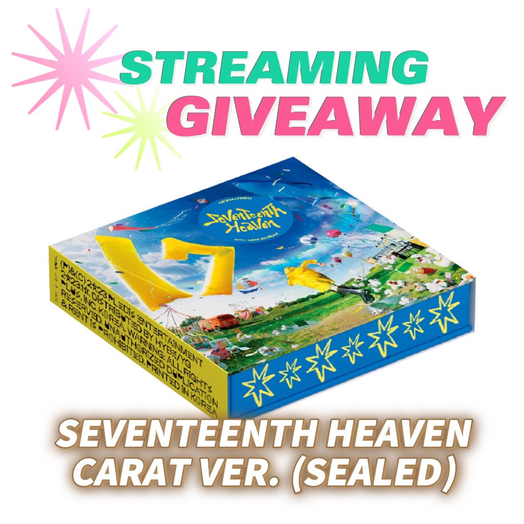 achoonie's tweet photo. SEVENTEEN “God of Music” Streaming Giveaway 🇲🇾 

🏆 1 winner
🎁 17TH HEAVEN Carat Ver. (Sealed)

✴︎ Msian only 
✴︎ RT &amp; Comment YouTube or Melon streaming proof with watermarks
✴︎ Late ETA from YZY
✴︎ 1 comment = 1 entry
✴︎ Postage on me

#pasarseventeen #pasarsvt https://t.co/RSN2CfIpsY