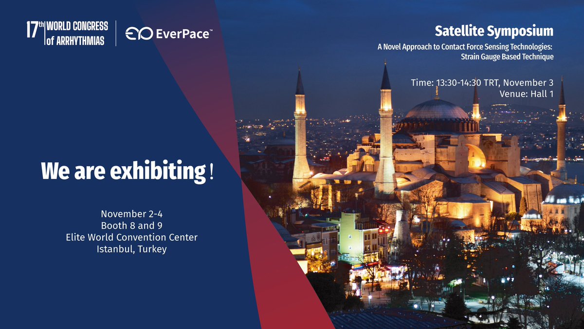 📣We're excited to be in Istanbul for the 17th World Congress of Arrhythmias from 2 to 4 of Nobember!

This event provides a good opportunity to discuss innovative and latest EverPace’s electrophysiology solutions.

Let’s connect on booth 8 &amp; 9!
#WSA2023
#MicroportEP
#EverPace