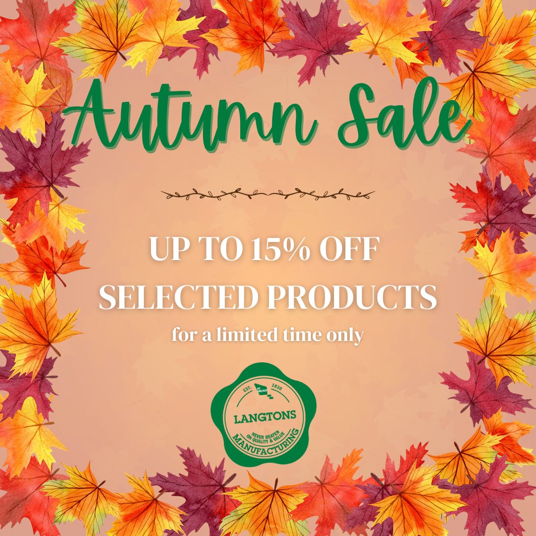 Autumn Sale Now Live! 🎃🍂

See our website for the Autumn pricelist with up to 15% off our trestle guardrail system and stair posts!

langtonsltd.co.uk