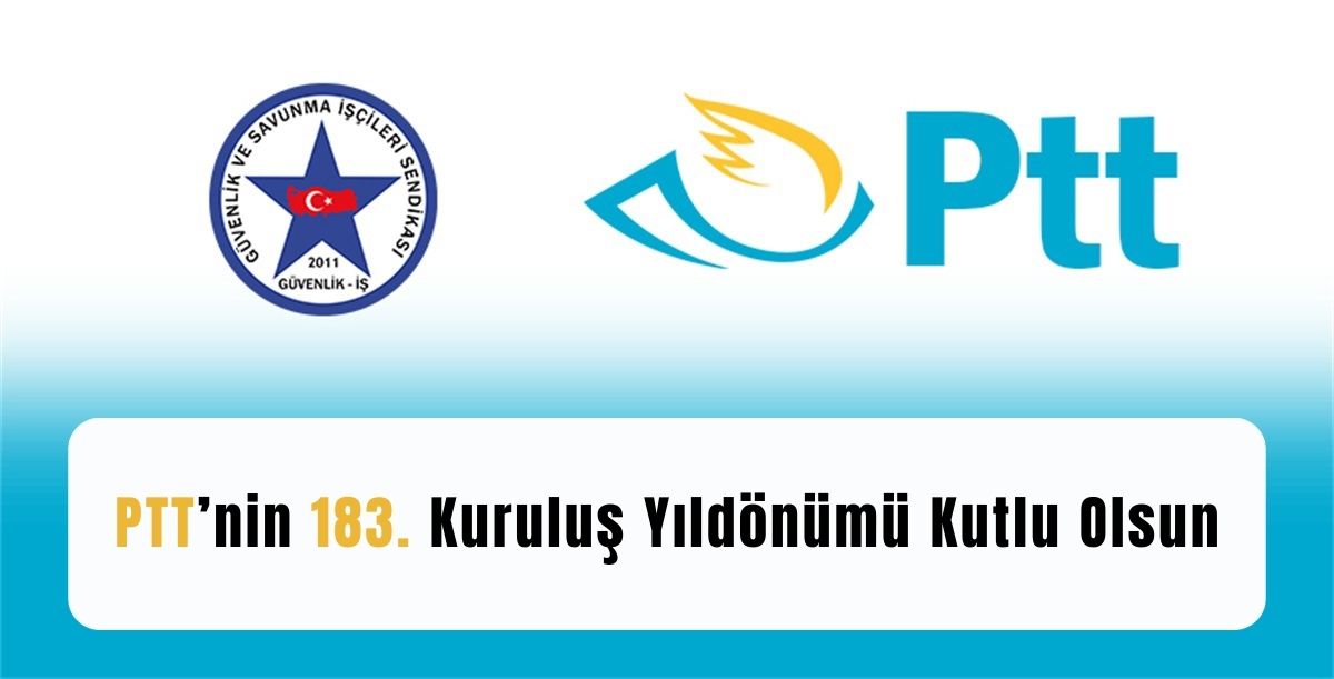 Hayatımızın her alanında var olan PTT A.Ş’nin 183. Kuruluş yıldönümü kutlar, PTT A.Ş. çalışanlarına ve böylesine önemli bir kurumu 7/24 koruyan özel güvenlik görevlisi üyelerimize görevlerinde başarılar dileriz. #PTT183YAŞINDA @UABakanligi @PTTKurumsal #PTTözelgüvenlik