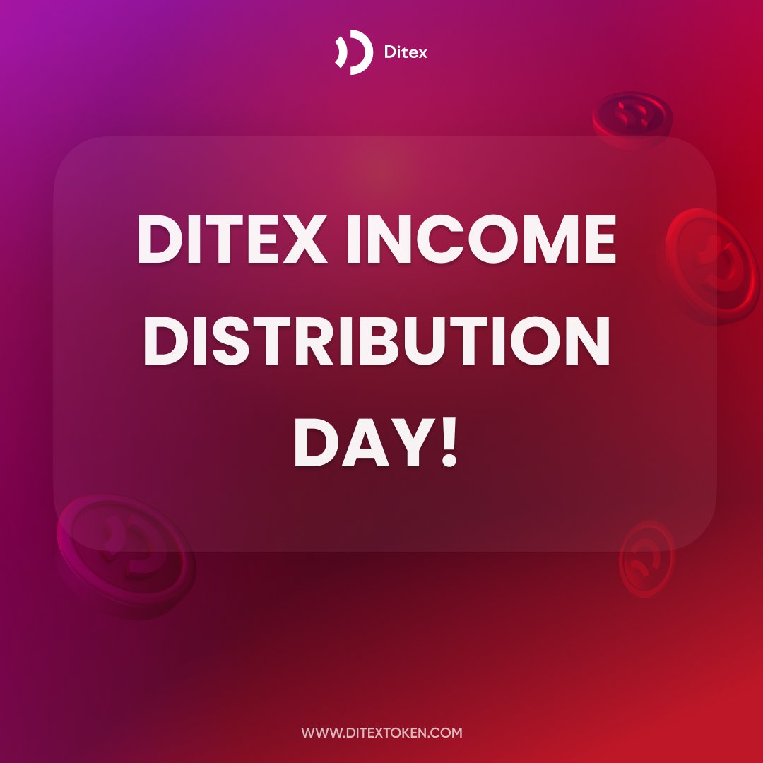 🔔 We have important news for holders of the DITEX token and DITEX Genesis NFT! Today is a significant day, as we are making our first income payment from the DITEX ecosystem! 🚀🧵👇