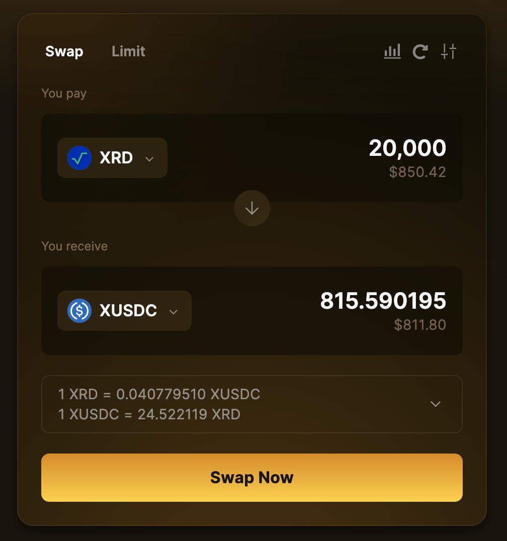 CaviarNine (@caviarnine) on Twitter photo Trading from $XRD to $USDC is always easy at #CaviarNine because you always get the best price
A huge thanks to everyone involved, especially our liquidity providers 🙏
CaviarNine: Future of DeFi
📷 Join our Telegram: t.me/caviarxrd
<a href="/radixdlt/">Radix - Radically Different DeFi</a> Trading from $XRD to $USDC is always easy at #CaviarNine because you always get the best price
A huge thanks to everyone involved, especially our liquidity providers 🙏
CaviarNine: Future of DeFi
📷 Join our Telegram: t.me/caviarxrd
<a href="/radixdlt/">Radix - Radically Different DeFi</a>