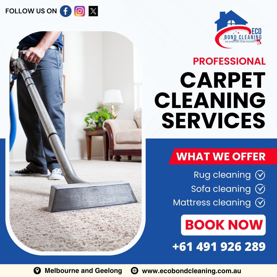 _Eco_cleaning's tweet photo. Ready to Transform Your Carpets? 🚀
📞 Call us today and book your appointment.
#Ecobond #Ecobondcleaning #Ecobondcleaningservices #Ecobondaustralia #Carpetcleaning #Carpetsteamcleaning #Cleaningservices #Australiacleaners #Housecleaning #Endofleasecleaning #Viralpost #Trending https://t.co/5Tk2csahEn