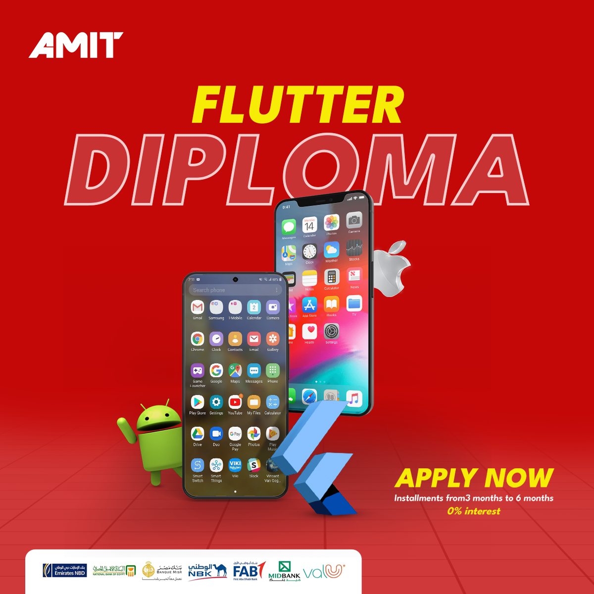AMITLearningEgy's tweet photo. زاي تبقي mobile developer شاطر؟
محتاج تدرس لغة dart و بعدها تتعرف علي اساسيات الflutter , هتحتاج تذاكر بعدها firebase و اخيرا advanced flutter عشان كده AMIT بتقدملك دبلومة كاملة هتبدأ معاك من الصفر تقدر تسجل معانا من خلال اللينك: https://t.co/d7NBFE2KYW https://t.co/AdVkf2pu2A
