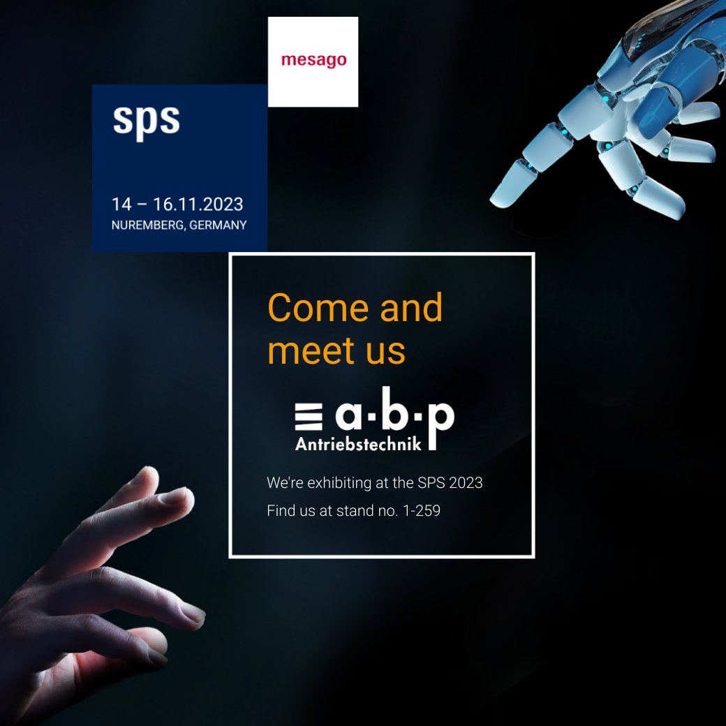 Ready for our latest products?

Here is a short overview 👉sps.mesago.com/nuernberg/en/e…

Still not got a ticket?👉 anfrage@abp-antrieb.de

See you at SPS in Hall 1 Stand 259!!

#sps2023 #SPS_Live #BringingAutomationtoLife #IndustryNews