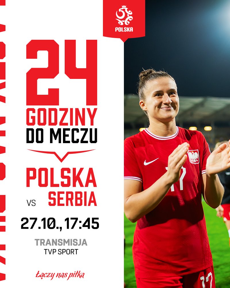 JUŻ. TYLKO. DOBA. 🔥

Kupujcie bilety na bilety.laczynaspilka.pl i widzimy się na stadionie! 🏟️👊🏼
_____
#POLSRB 🇵🇱🇷🇸 #CzasNaNas #UWNL