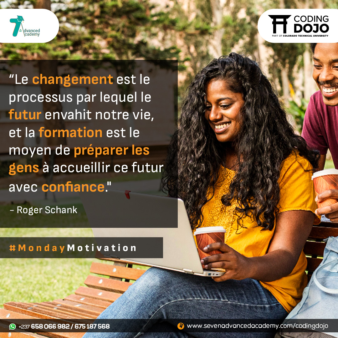✨ Bonne semaine à tous !

Préparez-vous à embrasser le changement avec confiance grâce nos formations.

Nous vous aidons à façonner un avenir brillant. 💪💡

#NouvelleSemaine #Formation #Motivation #sevenacademy #techfield #jabaspace #technologie