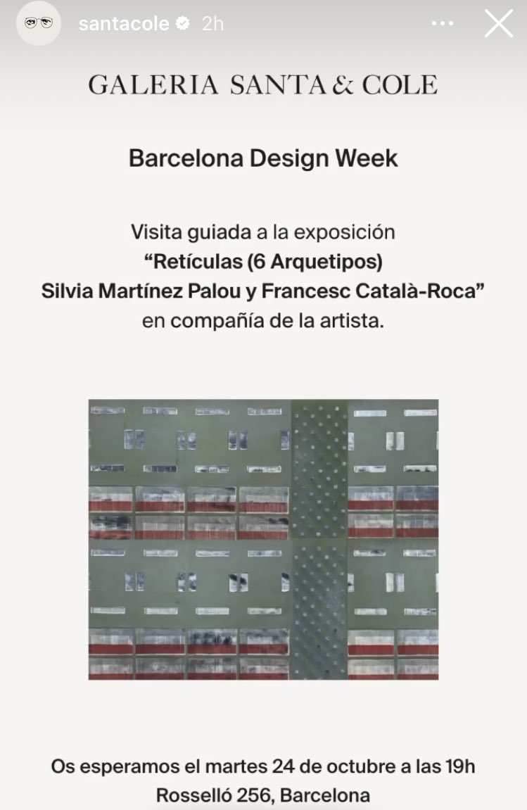 Demà dimarts 24 d’octubre visita guiada a <a href="/santacole/">Santa & Cole</a> Rosselló 256 Barcelona a las 19h