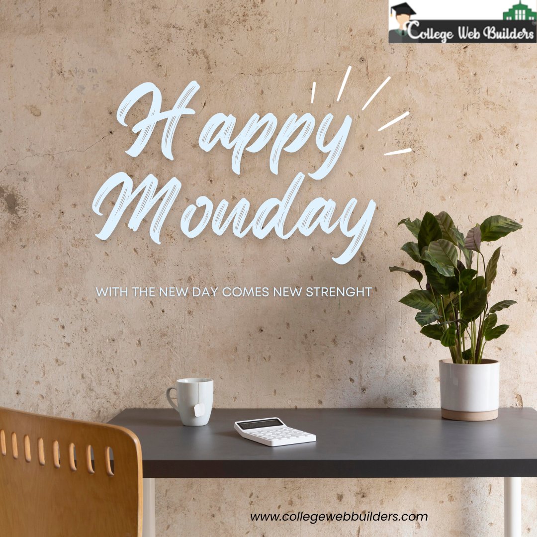 Mondays are for fresh starts and setting new goals. What's on your to-do list this week? 📝 collegewebbuilders.com + 1.202.421-5747 . #collegewebbuilders #HappyMonday #MondayMotivation #MondayGoals #MondayVibes #MondayMood #BeAwesomeToday #MondayMindset #itservice