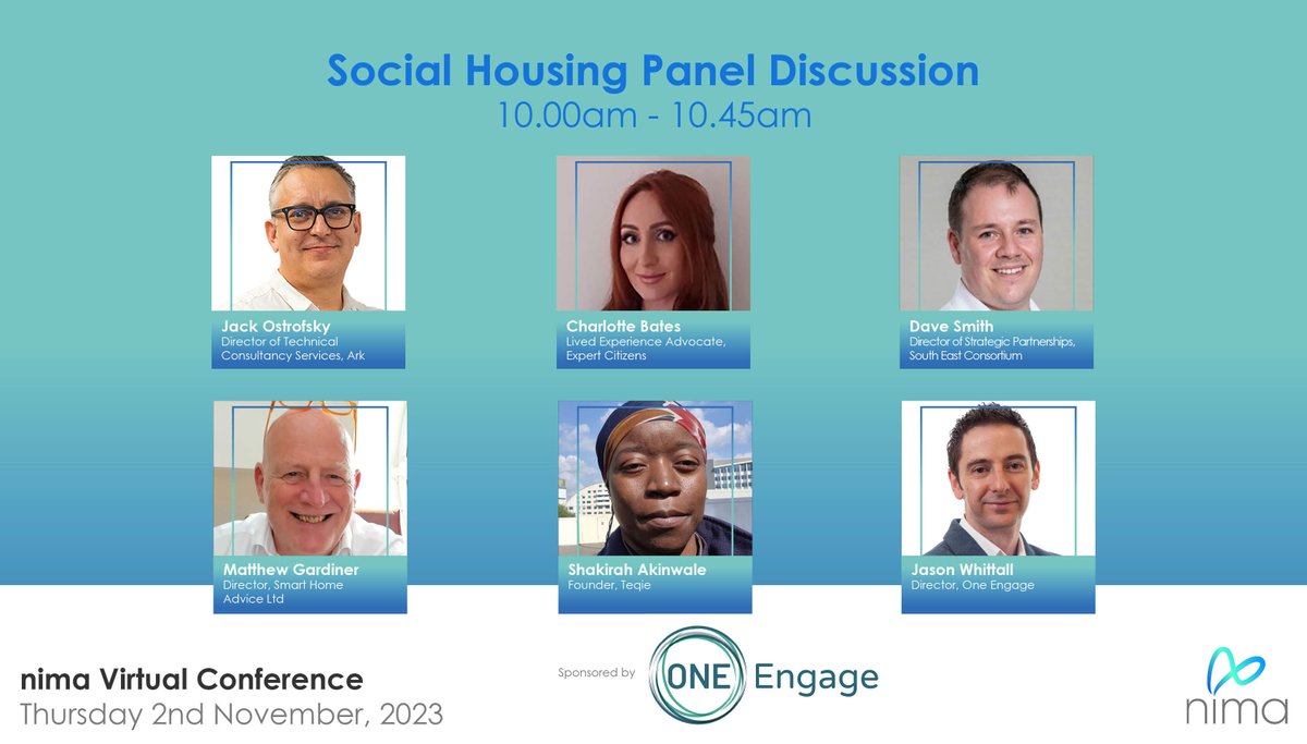 Next week we’re opening the virtual doors to #wearenima’s inaugural conference on Thursday 2 November. Our first panel discussion of the day is on #socialhousing at 10.00am – register now for the free one-day #nimaVirtualConference2023 wearenima.im/events-calenda…